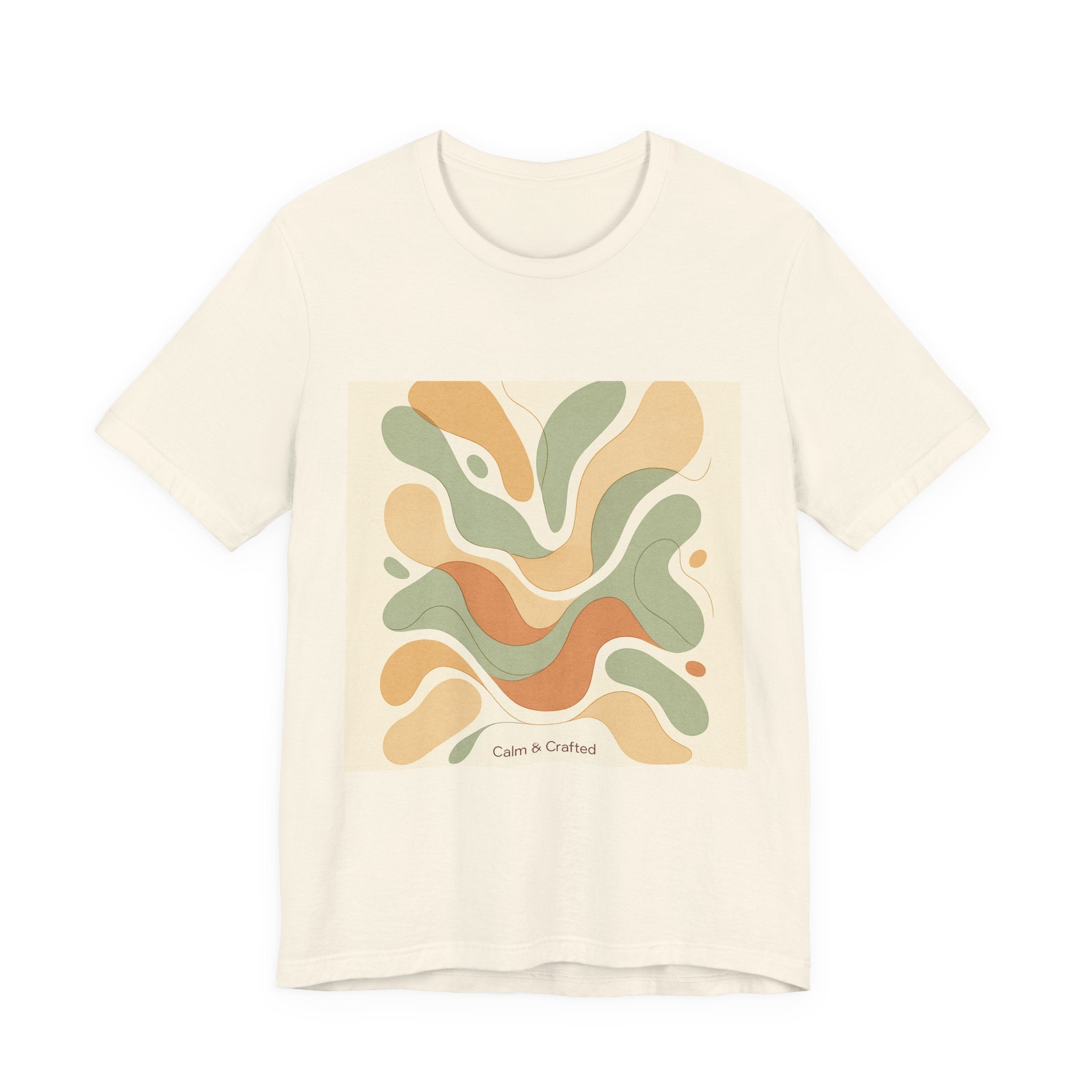 Abstract Retro Waves Tee | Earth Tone Organic Shapes T-shirt