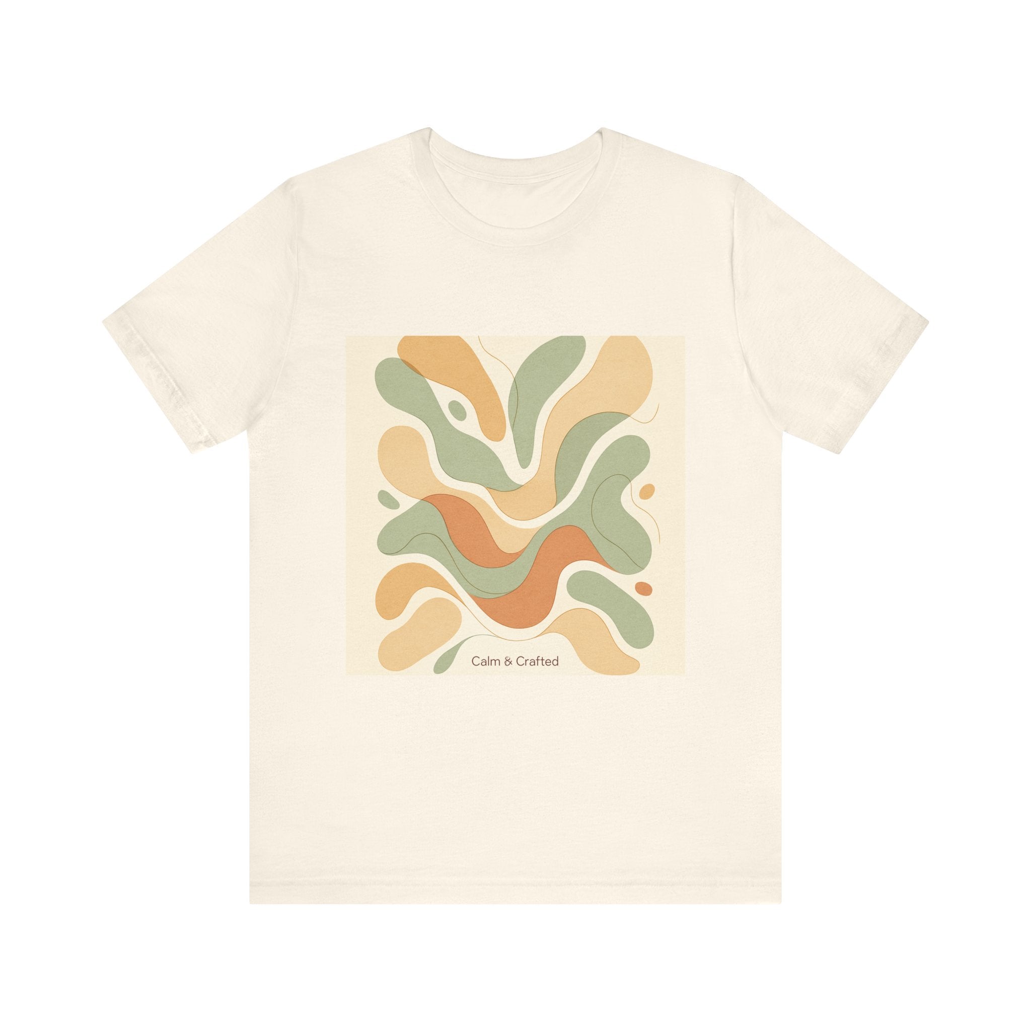 Abstract Retro Waves Tee | Earth Tone Organic Shapes T-shirt