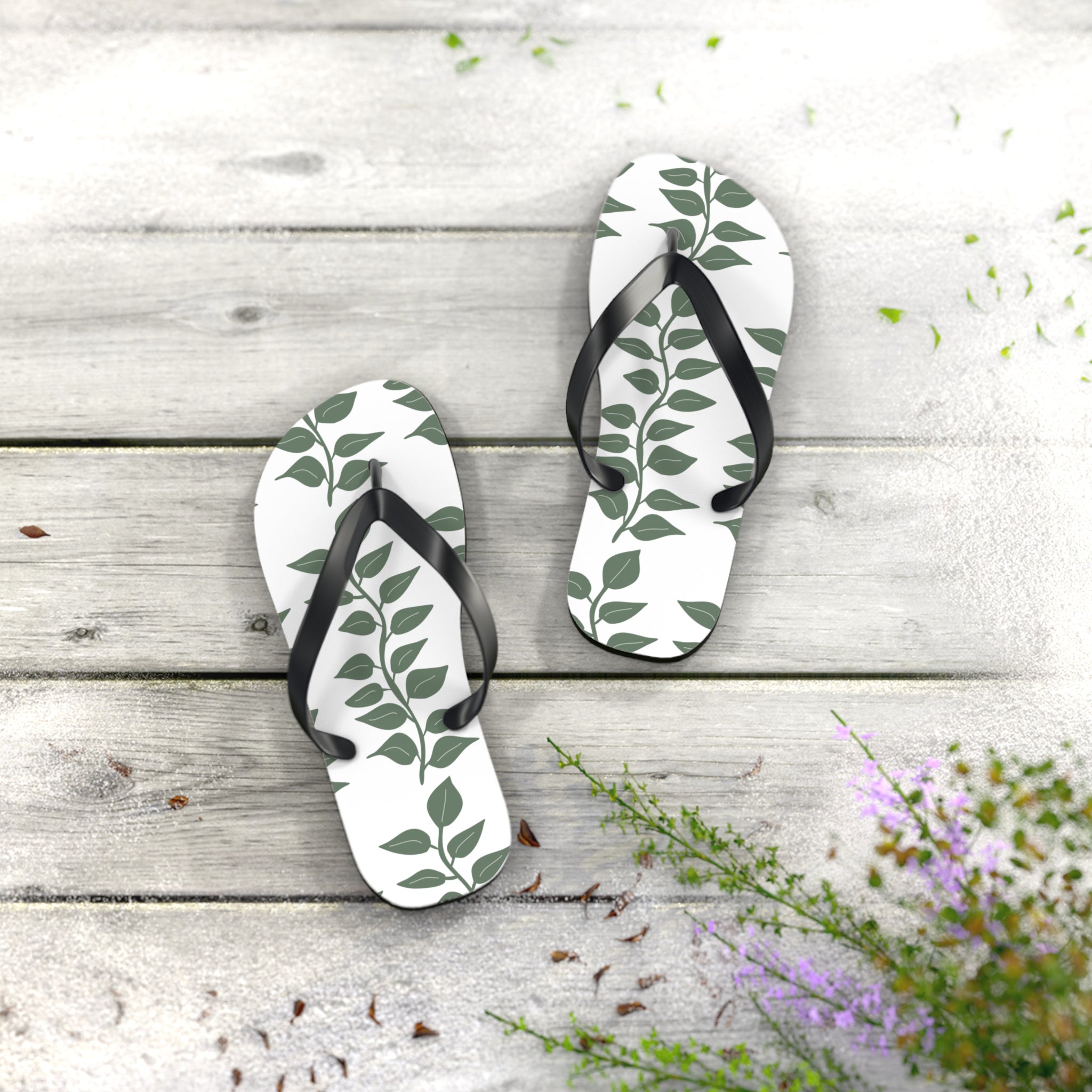 Leaf Vine Flip Flops — Botanical Summer Sandals